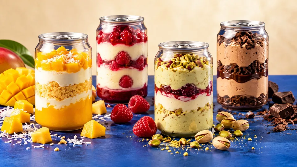 Desserts Kreamy's en canette : Tropical Island, Magic Red, Pistachoise et Choco Bomb